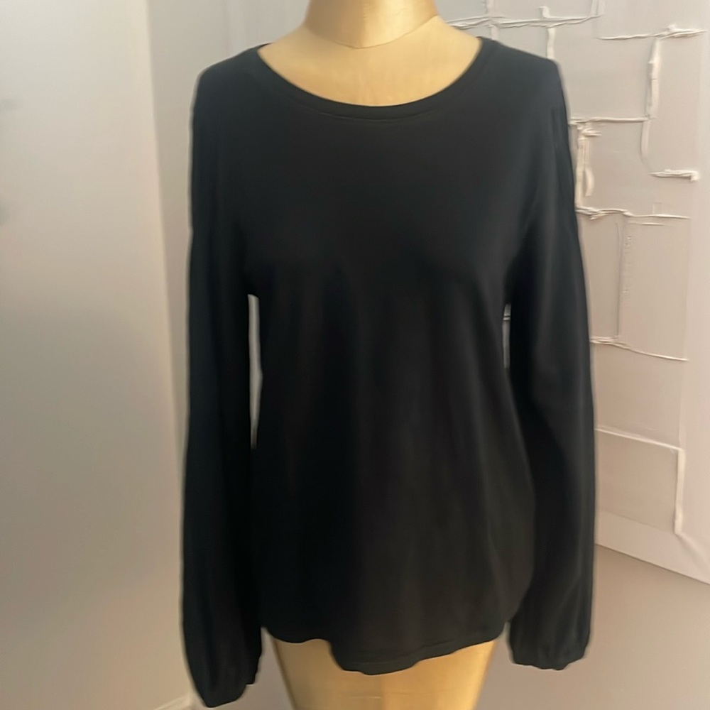 Nation Sabine Long Sleeve Cotton Tahirt Soft Black M